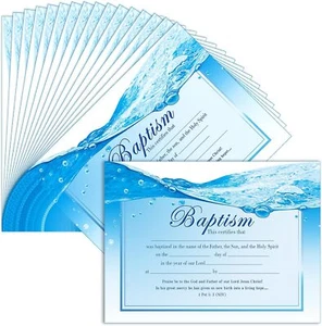 50 Pcs Baptism Certificates for Church with Elegant Border for Baby Baptismal - Picture 1 of 2