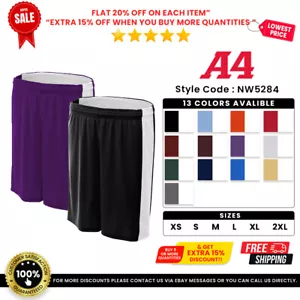 A4 NW5284 Women's Micro Poly Interlock Reversible Moisture Management Short - Picture 1 of 14