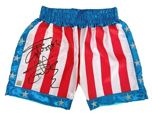 Bauli da boxe Sylvester Stallone Rocky Balboa autografati ROCKY IV prova ASI - Foto 1 di 4