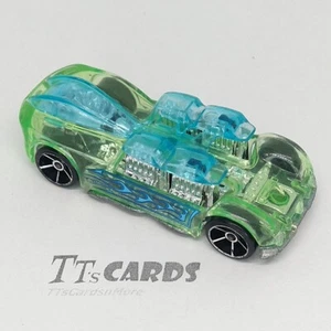 What 4-2 Clear Green w/ Blue Flames - 2004 Hot Wheels - Mystery Cars Series - Picture 1 of 8