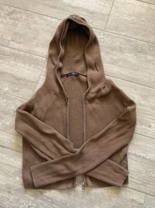 Brandy Melville Brand-new Condition Brown Knit Crop Top Women Jacket One Size - Picture 1 of 3