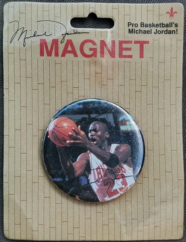 Vintage Michael Jordan Chicago Bulls Magnet By Gibson Greetings Inc Sealed 2-¼" Cover
