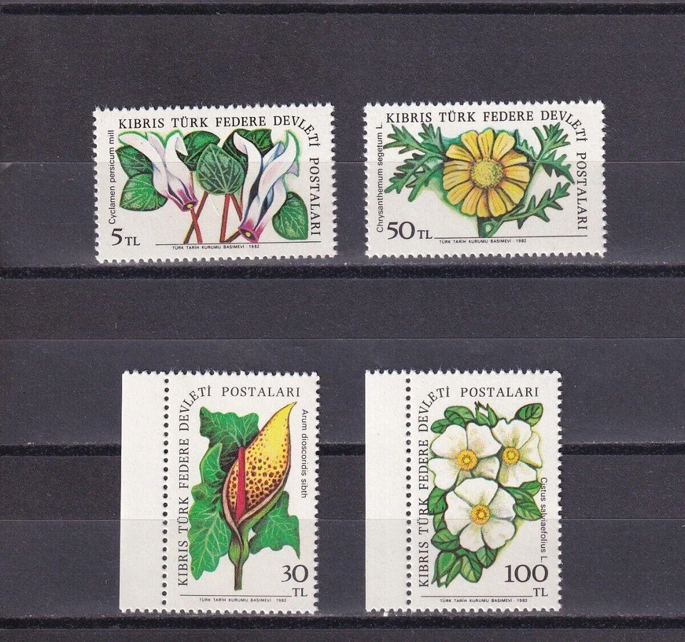 SA07b Northern Cyprus Turkey 1982 Flowers mint stamps - Image 1 of 1