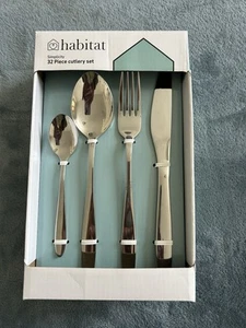 Habitat Simplicity 18/10 Stainless Steel 32 Piece Cutlery Set Mirror Finish NEW - Picture 1 of 1