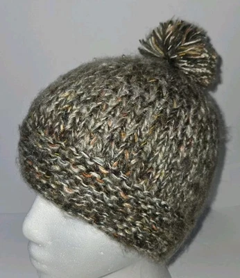 PISTIL Caqui Tostado Marrón Naranja Gris Tejido Natural Pom Pom Invierno Gorro Gorra Sombrero S Foto 1 de 4
