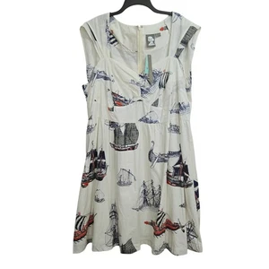 Anthropologie 26W Plus Girls from Savoy Seafarer Dress Nautical Sweetheart pinup - Picture 1 of 14