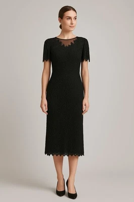 NWOT Vtg Scala Hand Beaded 100% Silk Cocktail Little Black Dress Evening XL - Image 1 of 4