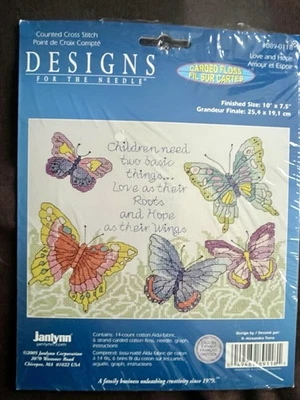 Counted Cross Stitch Kit "Love & Hope" Designs for the Needle.UFO.Butterflies - Image 1 of 4