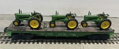 Coche plano Lionel 40' con cargas de tractor ERTL JOHN DEERE “B” - calibre O Foto 1 de 4