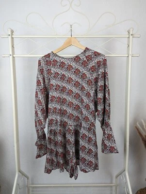 Zara Jumpsuit Shorts Playsuit Gr. S 36 geblümt Rückenausschnitt Langarm - Bild 1 von 4