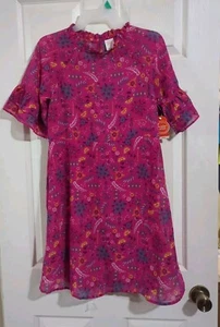 NEW Wonder Nation Girls Pink Floral Dress Lined Size Large (10-12) NWT!!! - Picture 1 of 14
