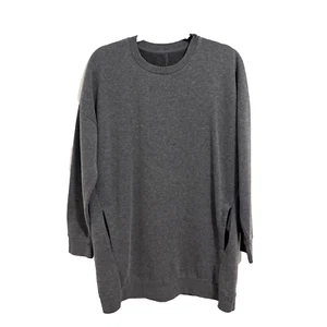 Sudadera túnica de gran tamaño gris talla M/L bolsillos inclinados algodón/poliéster/spandex - Imagen 1 de 4