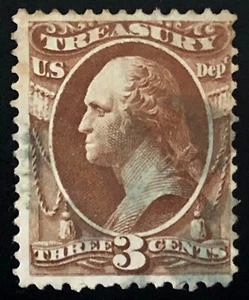 US 1879 #O109 Brown 3c Treasury Dept Official Used - Picture 1 of 3