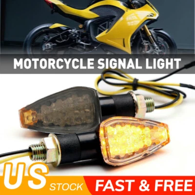 LED Motorcycle Turn Signals Indicator Blinker Lights Amber For Suzuki DRZ400SM Q - Image 1 of 4