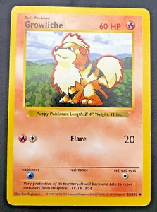 Growlithe NM/LP - Base Set, Shadowless - Pokemon TCG - Picture 1 of 2