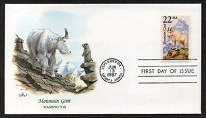 USA, SCOTT #2323, FLEETWOOD FDC COVER OF 1987 MOUNTAIN GOAT, WASHINGTON - Picture 1 of 2