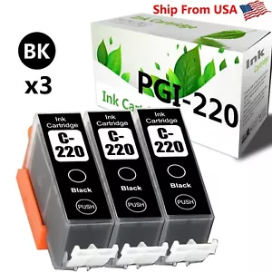 Confezione da 3 cartucce di inchiostro NERE PGI-220 Value Pack per MP560 iP3600 iP4600 iP4700 - Foto 1 di 2