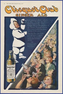 Vintage 1918 CLICQUOT CLUB Ginger Ale Soda Pop Soft Drink Ephemera Print Ad - Picture 1 of 1