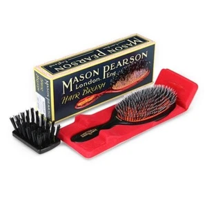 Mason Pearson Hairbrush Popular Mix Dark Ruby Comb BN1 Boar bristle Nylon Japan - Picture 1 of 5