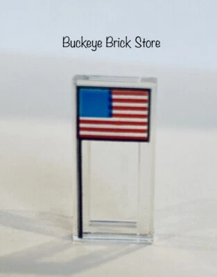 NEW Lego TILE 1x2 With Groove With AMERICAN FLAG Pattern NASA 21309 - Image 1 of 3