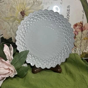 Anthropologie Scalloped Piecrust 8” Dessert Salad Plate 91813531 Grey Stoneware - Picture 1 of 5