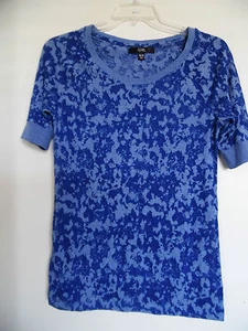 Blue Graphic Knit Top, XL, CITY STREETS - Picture 1 of 3