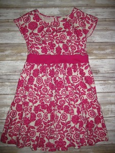 Tea Collection Girls 8 Pink Floral Banded Argentina Twirl Dress