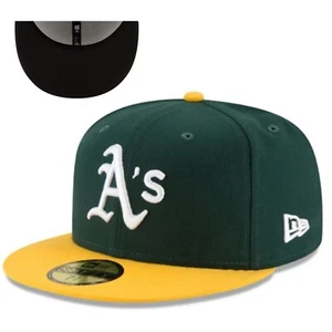 Oakland Athletics OAK MLB New Era 59FIFTY Fitted Cap - Green Yellow - Picture 1 of 1