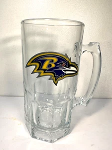32 Unzen Glas Baltimore Ravens offizieller NFL Bierbecher Stein Qualität Metall Logo - Bild 1 von 6