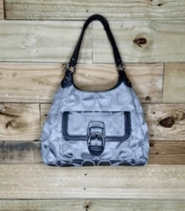 Coach Campbell Signature Hobo Canvas Handtasche Handtasche hellbraun Doppelriemen - Bild 1 von 21