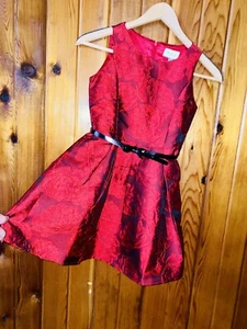 Mädchen rot und schwarz Weihnachten Party Kleid Größe 8 - Bild 1 von 6