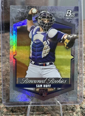 SAM HUFF - 2021 BOWMAN PLATINUM RENOWNED ROOKIES RC CARD #RR-15 TEXAS RANGERS - Image 1 of 2