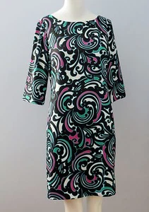 Vestido BANANA REPUBLIC Talla 2 Multicolor Totalmente Forrado Mangas 3/4 Cambio - Imagen 1 de 4