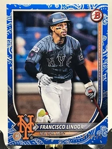 2025 Bowman Blue Bandana #86 Francisco Lindor /125 - Bild 1 von 3