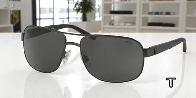 RALPH LAUREN POLO PH3093 928887 Mat Dark Gunmetal Grey 62 mm Men's Sunglasses - Image 1 of 4