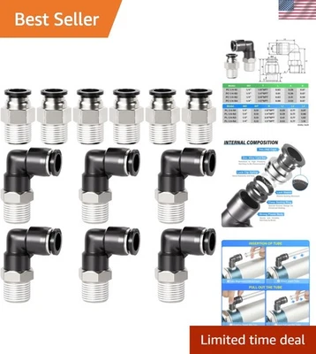 Push to Connect Fittings Copper Plastic Elbow Straight 1/4 Inch Tube NPT Pack... - Image 1 of 4