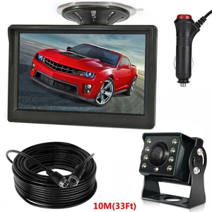 Truck Caravan 4PIN IR Waterproof Rear View Backup Camera w/ 5" HD Car Monitor - Picture 1 of 24