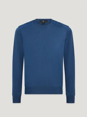 BELSTAFF KERRIGAN CREW NECK MERINO WOOL JUMPER INSIGNIA BLUE XL RRP £175 BNWT - Image 1 of 4