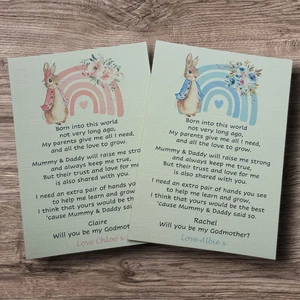 Tarjeta Will you be my Godparent / Godmother / Godfather / Guide padres Peter Rabbit - Imagen 1 de 12