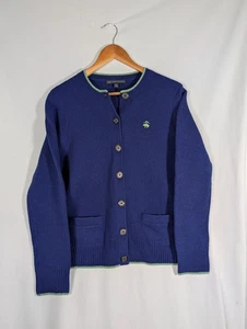 Brooks Brothers Damen Strickjacke 100% Wolle Blau Preppy Academia Classic Gr. L - Bild 1 von 10