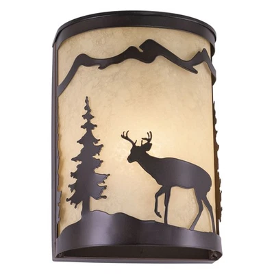 Vaxcel - Bryce 1-Light Wall Sconce in Rustic and Flush Style 11 Inch Tall and 8 - Image 1 of 4