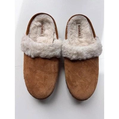 Zapatillas sin cordones Sorel de gamuza sintética de piel de oveja marrón tostado para mujer 8 Foto 1 de 4