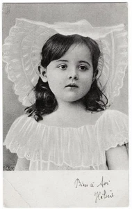 Antique girl photo 1900's Postcard Litograph Paris France studio portrait +7901 - Picture 1 of 2
