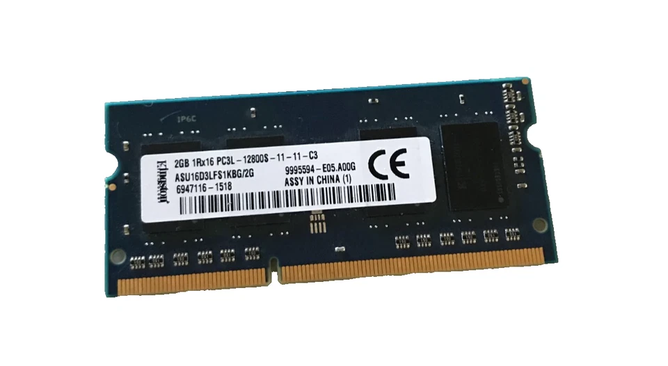 2GB DDR3-1600 SODIMM Kingston ASU16D3LFS1KBG/2G  Laptop Memory RAM - Image 1 of 1