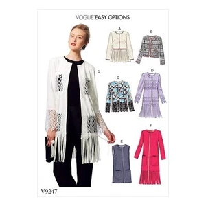 VOGUE PATTERN V9247 MISSES JACKETS VEST DUSTER CARDIGAN MISS & PLUS XS-M, L-XXL - Picture 1 of 6