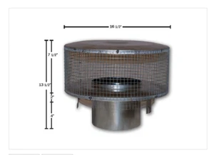 Superior Wood Burning Chimney Pipe Cap - Round Top with Mesh Screen RT-8DM - Picture 1 of 2