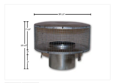 Superior Wood Burning Chimney Pipe Cap - Round Top with Mesh Screen RT-8DM - Image 1 of 2