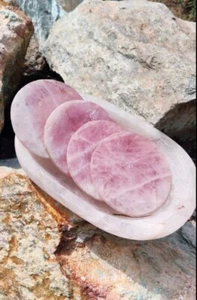 2-100piece BULK Rose Quartz Coasters, Agate coasters, Quartz Coasters,Gift For - Picture 1 of 5