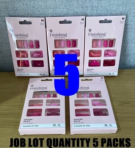 Clearance 5 X Finishing Touches Bumper Pack 96 Pink Stick On Nails Expired Glue - Picture 1 of 13