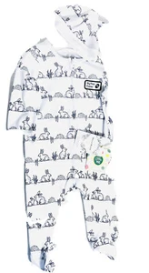 Little Me,Infant NB or 0-3 mo My First Easter zip Sleeper, White & Black NWT $20 - Picture 1 of 7